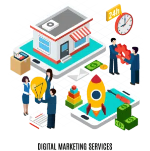 Startup growth and SEO campaign illustration